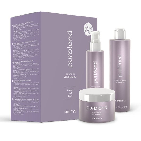 Vitality's Purblonde glowing gift kit for blonde and gray hair