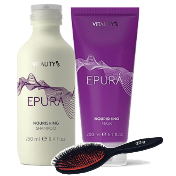 Epura Nourishing moisturizing hair care package for dry, brittle, and treated hair