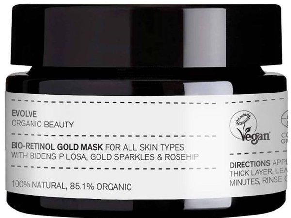 Evolve Organic Beauty Bio Retinol Gold Mask ihoa hoitava kultanaamio