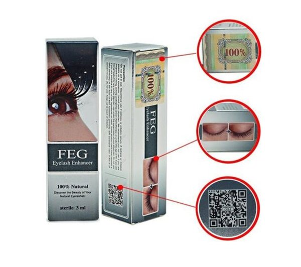 FEG Eyelash Enhancer Serum for strengthening eyelashes and eyebrows.